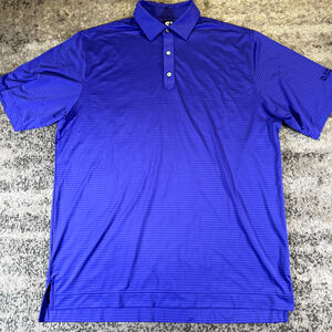 Footjoy Shirt Mens Large Purple Striped Performance Polo Golf Wicking Stretch